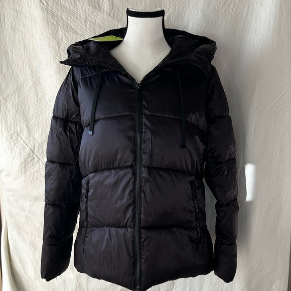 Sam Edelman Black Puffer Coat with Quilted Design - Picture 1 of 7
